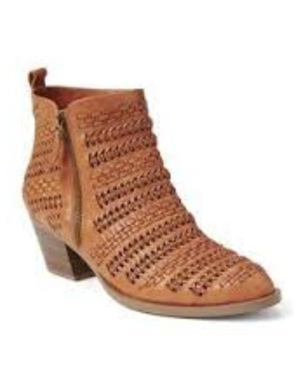 GAP Woven Leather Side Zip Ankle Bootie ** Size 7